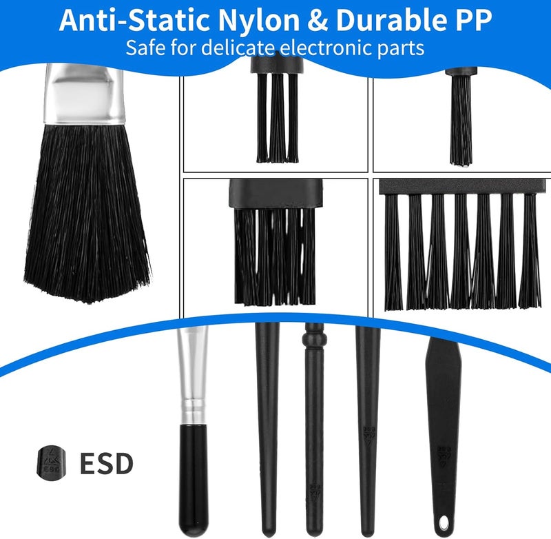 Oxfraki 6PCS Keyboard Cleaning Kit with Keycap Puller & Switch Puller, Mini Anti-Static Dust Brush for Computer Motherboard Camera Small Space, Stainless Steel Key Remover for Mechanical Keyboard - Image 3